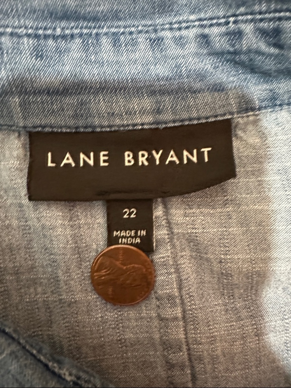 Lane Bryant Light Blue Denim Shirt - Picture 2 of 4